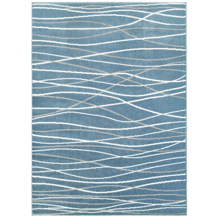 Orren Ellis Ky Abstract Blue Area Rug & Reviews Wayfair